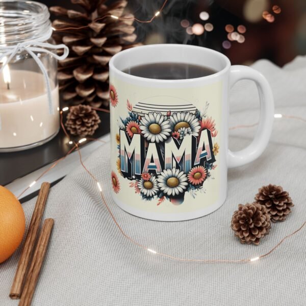 Linda Taza con Flores que Dice Mama - Imagen 2