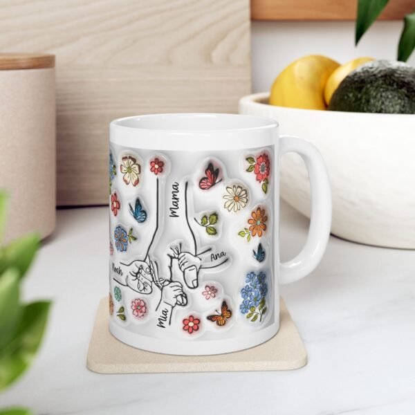 Taza Personalizada Día de la Madre con Nombres Diseño 3D